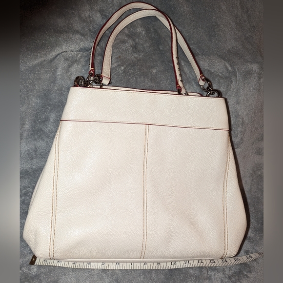 COACH STUDDED LEXI PEBBLE LEATHER SHOULDER BAG WHITE MULTI COLOR STUDS RARE EUC - Picture 2 of 7